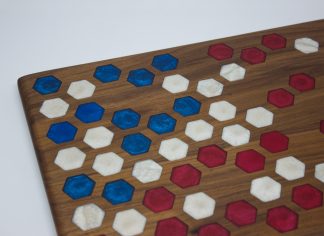 American Flag Hexagon Cutting Board