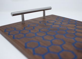 Hexagon Inlay Serving Tray