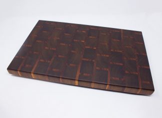Walnut and Bubinga Brick Pattern End Grain Cutting Board