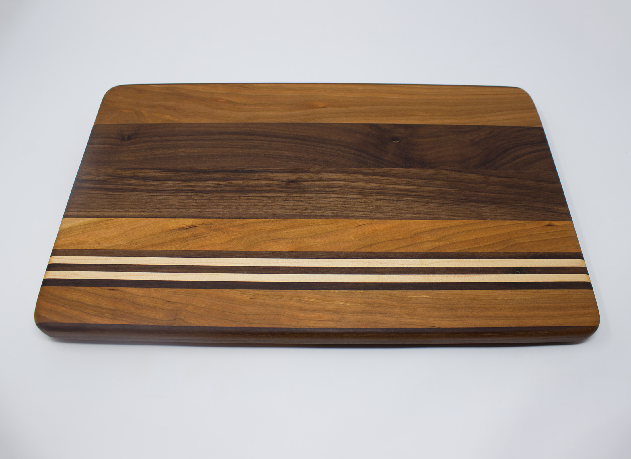 Walnut & Birch Striped Wooden Chopping Board