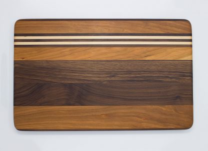 Walnut and Cherry with Offset Stripes Cutting Board - Image 3
