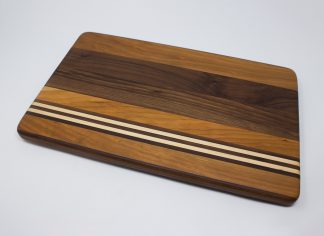 Walnut and Cherry with Offset Stripes Cutting Board