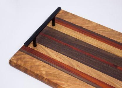Cherry with Walnut and Red Striped Middle Serving Tray - Image 2