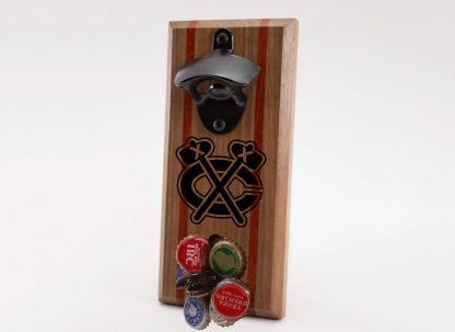 Chicago Blackhawks Tomahawk Logo Bottle Opener with Caps