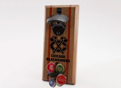 Chicago Blackhawks Tomahawk with Name Logo Bottle Opener with Caps