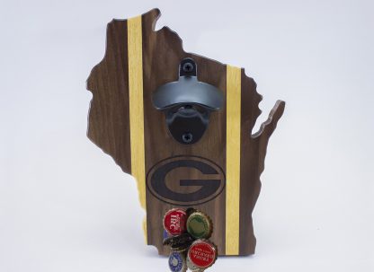 Green Bay Packers Magnetic Bottle Opener - Wisconsin Cutout