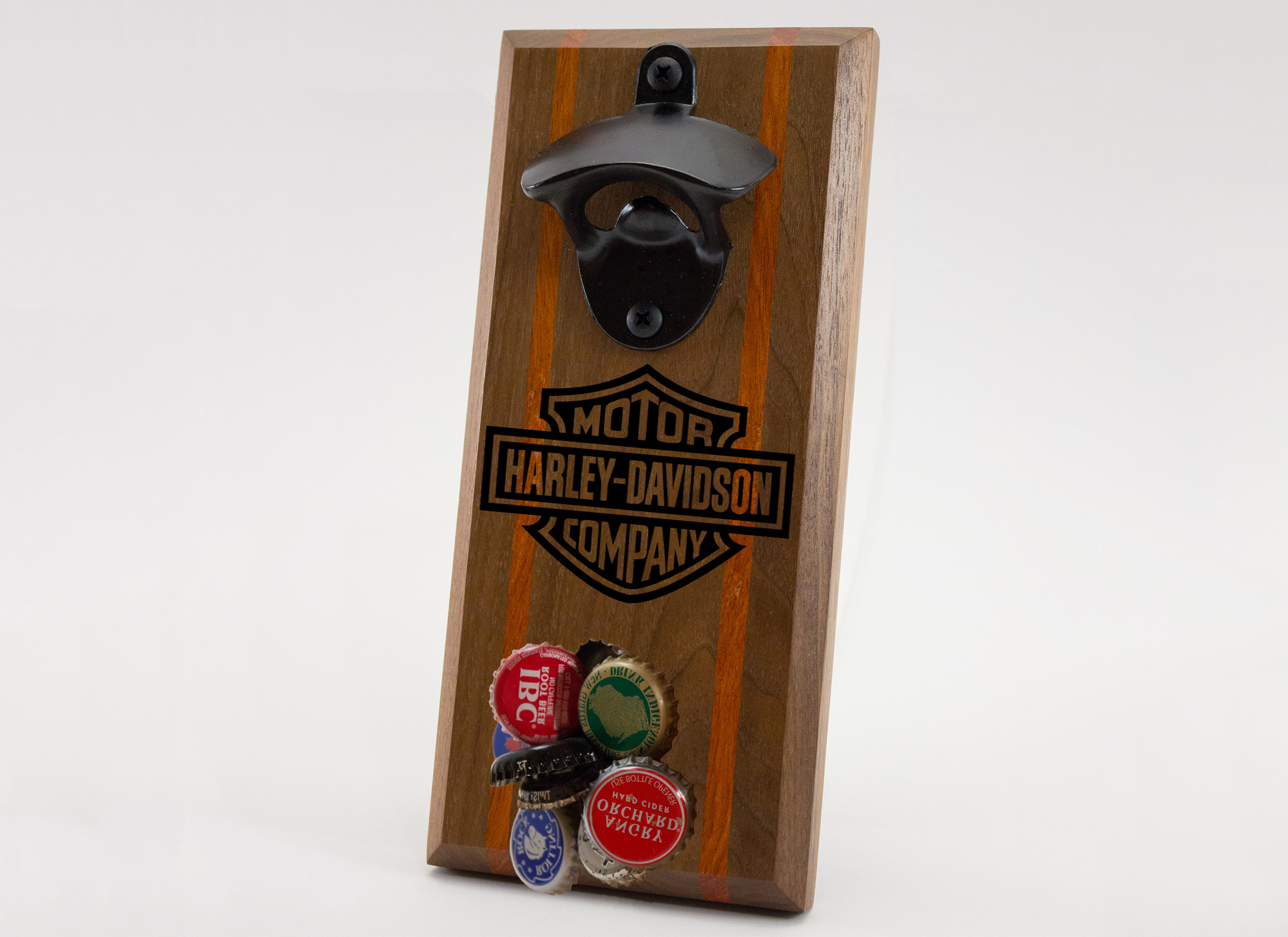 Harley-Davidson Winged Bar & Shield Magnetic Wooden Bottle Opener HDL-18570