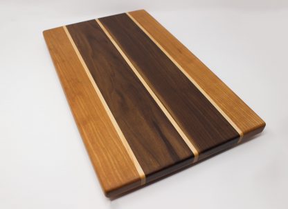 Cherry and Walnut with Maple Stripes Angled