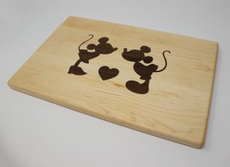 Mickey and Minnie Inlay Cutting Board