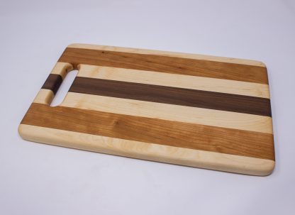 Maple, Cherry and Walnut with Handle Cutting Board - Image 2