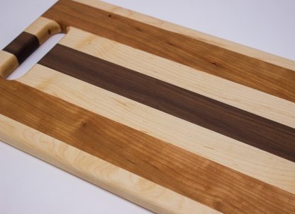 Maple, Cherry and Walnut with Handle Cutting Board - Image 4