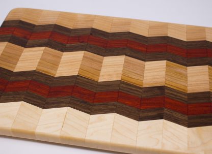 Chevron Cutting Board - Walnut, Maple with Padauk - Image 2