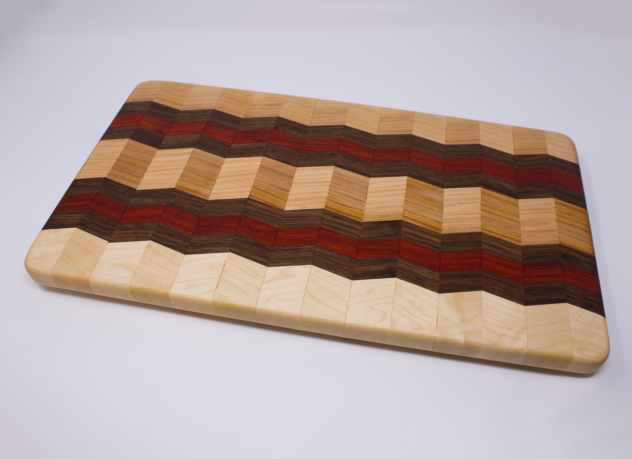 Multi-colored Wood Chevron Board Cutting Board 