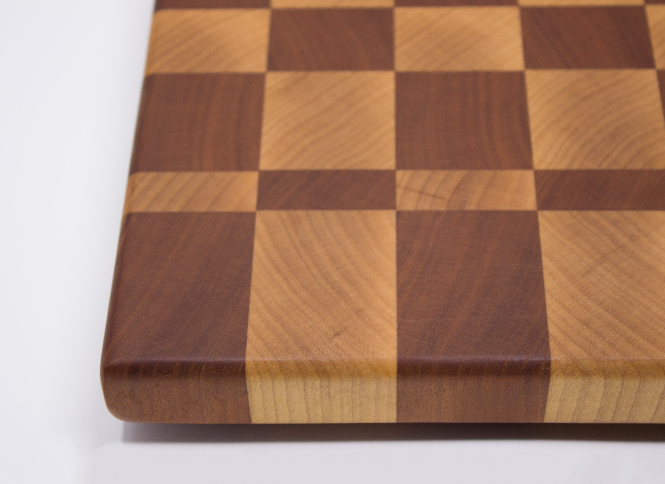 Maple Wood Cutting Board with Cherry Inlay Maple Offset Cutting Board