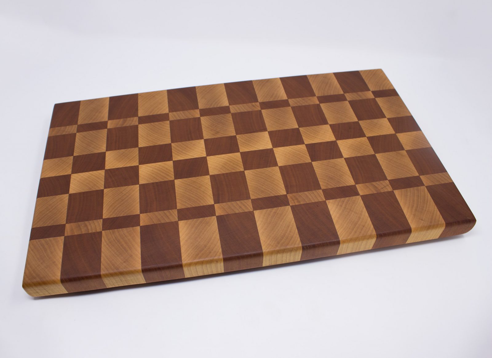 Maple and Cherry Checkerboard End Grain Cutting Board Rockford Woodcrafts