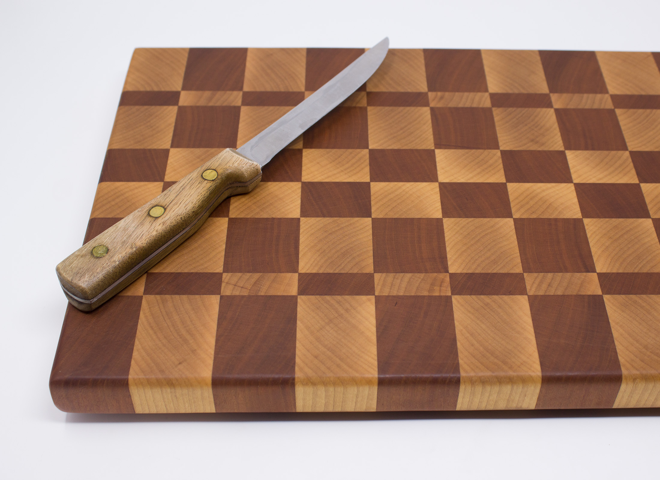 Maple and Cherry Checkerboard End Grain Cutting Board