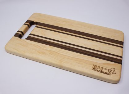 Maple and Walnut with Handle Cutting Board - Image 5