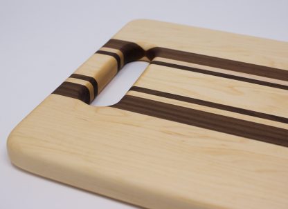 Maple and Walnut with Handle Cutting Board - Image 3
