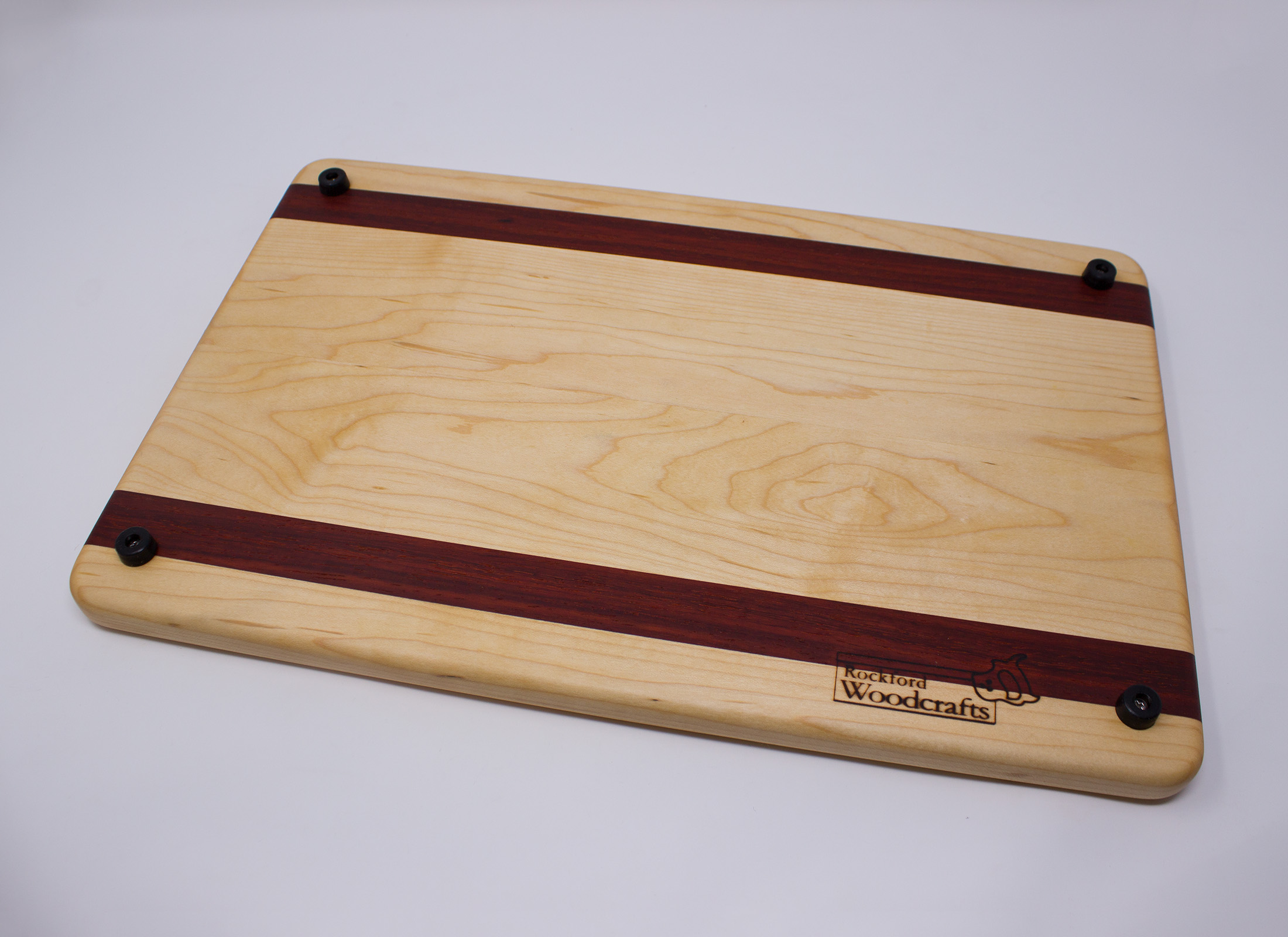 Maple with Large Red Stripes Cutting Board