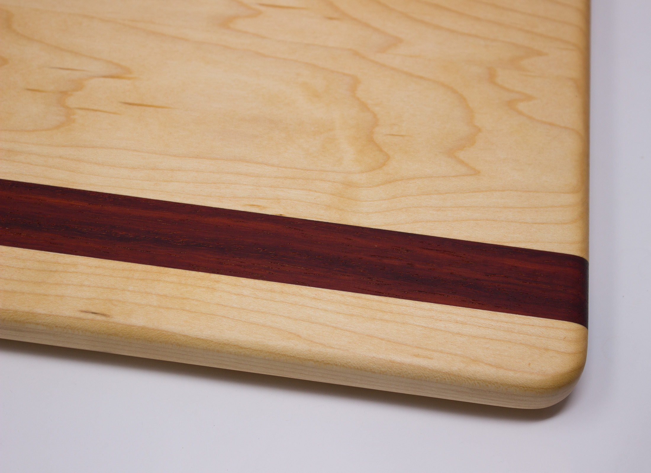 Maple with Large Red Stripes Cutting Board