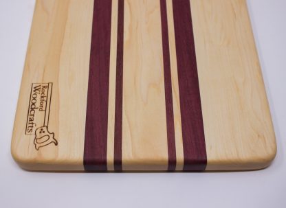 Maple and Purpleheart with Handle Cutting Board - Image 6