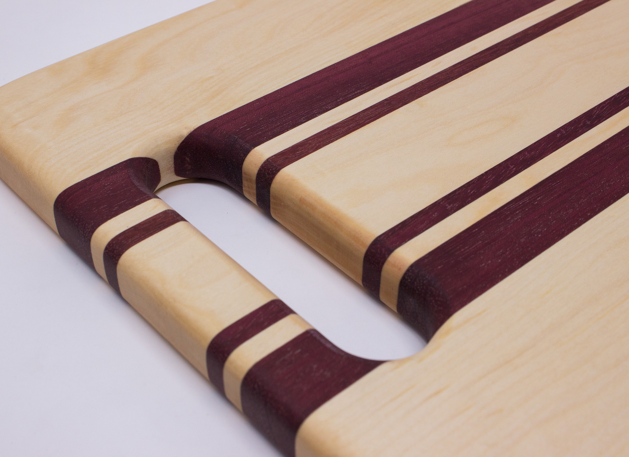 Maple and Purpleheart with Handle Cutting Board