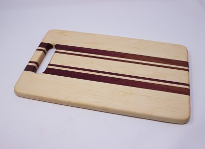 Maple and Purpleheart with Handle Cutting Board - Image 2