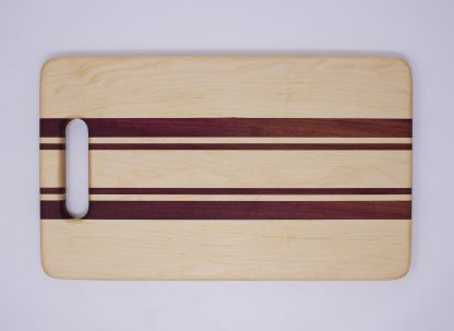 Maple and Purpleheart with Handle Cutting Board - Image 4