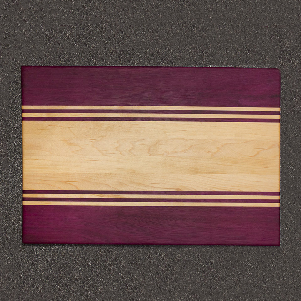 Purpleheart and Maple Striped Cutting Board Rockford Woodcrafts