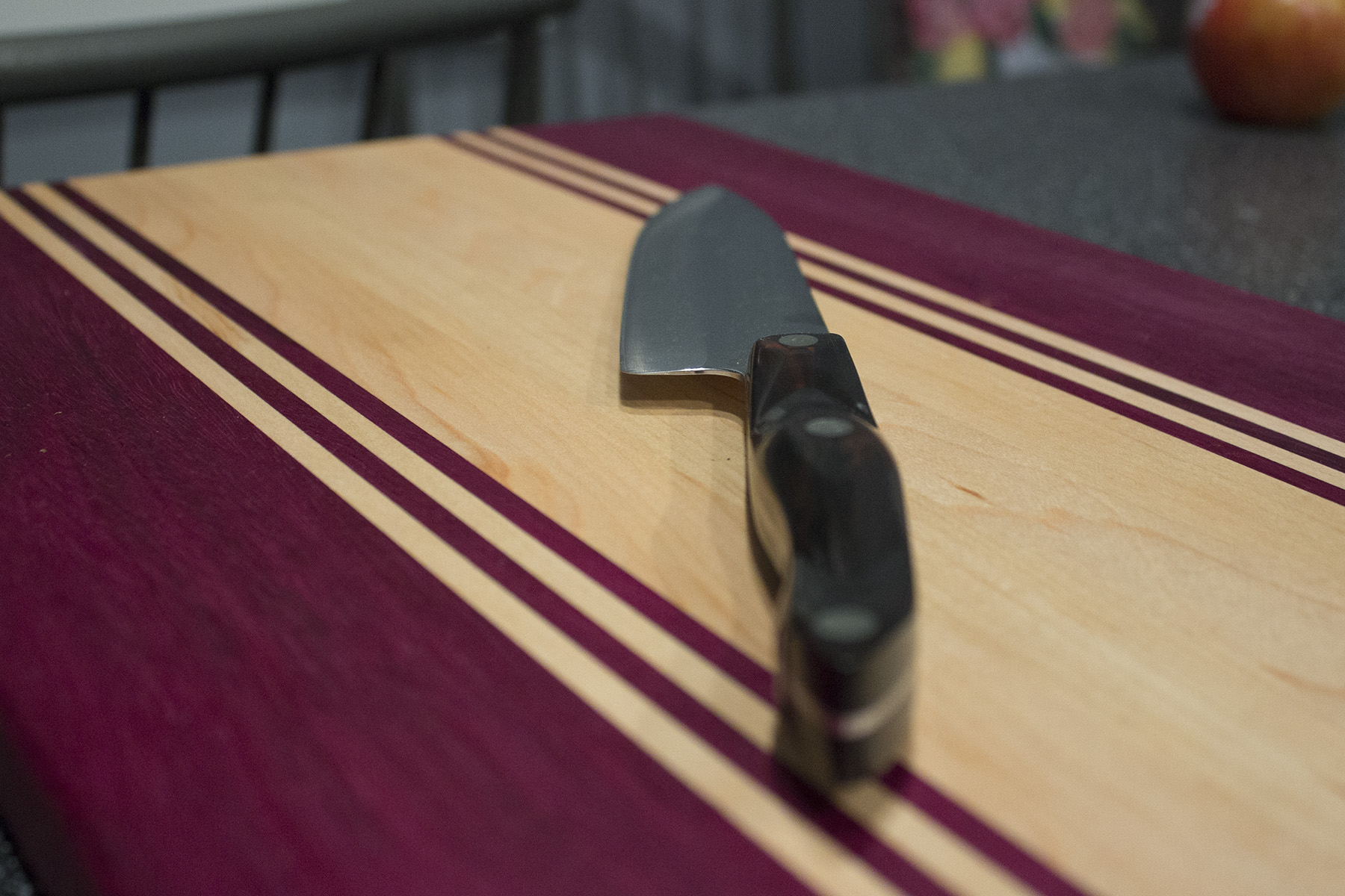 Purpleheart and Maple Striped Cutting Board