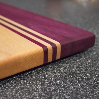 Purpleheart and Maple Stripped Cutting Board Edge