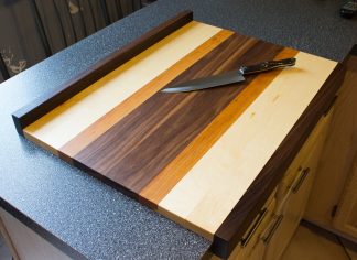 Maple, Cherry and Walnut Pastry and Pasta Board with Walnut Edges