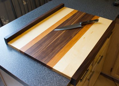 Maple, Cherry and Walnut Pastry and Pasta Board with Walnut Edges