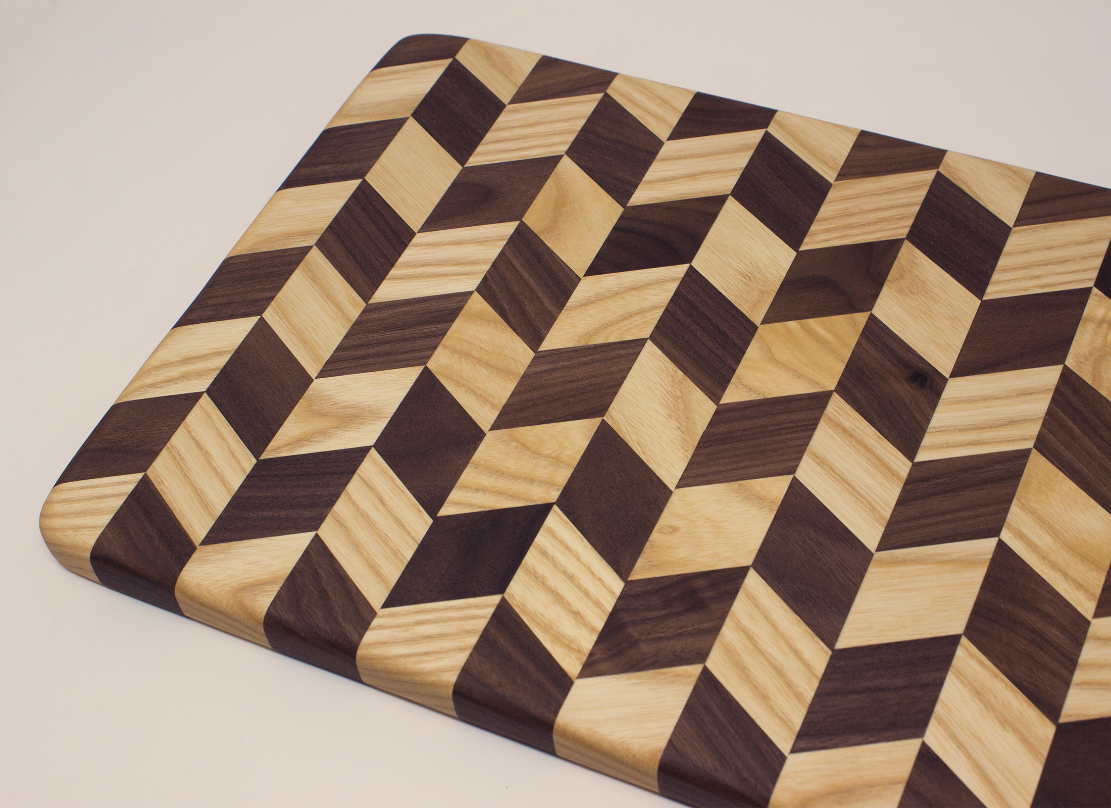 Wood Cutting Board with Walnut and White Ash