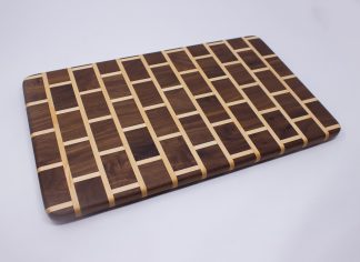 Brick Pattern Cutting Board - Walnut and Maple