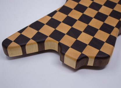 Cheap Trick Guitar End Grain Cutting Board - Walnut and Maple - Image 4