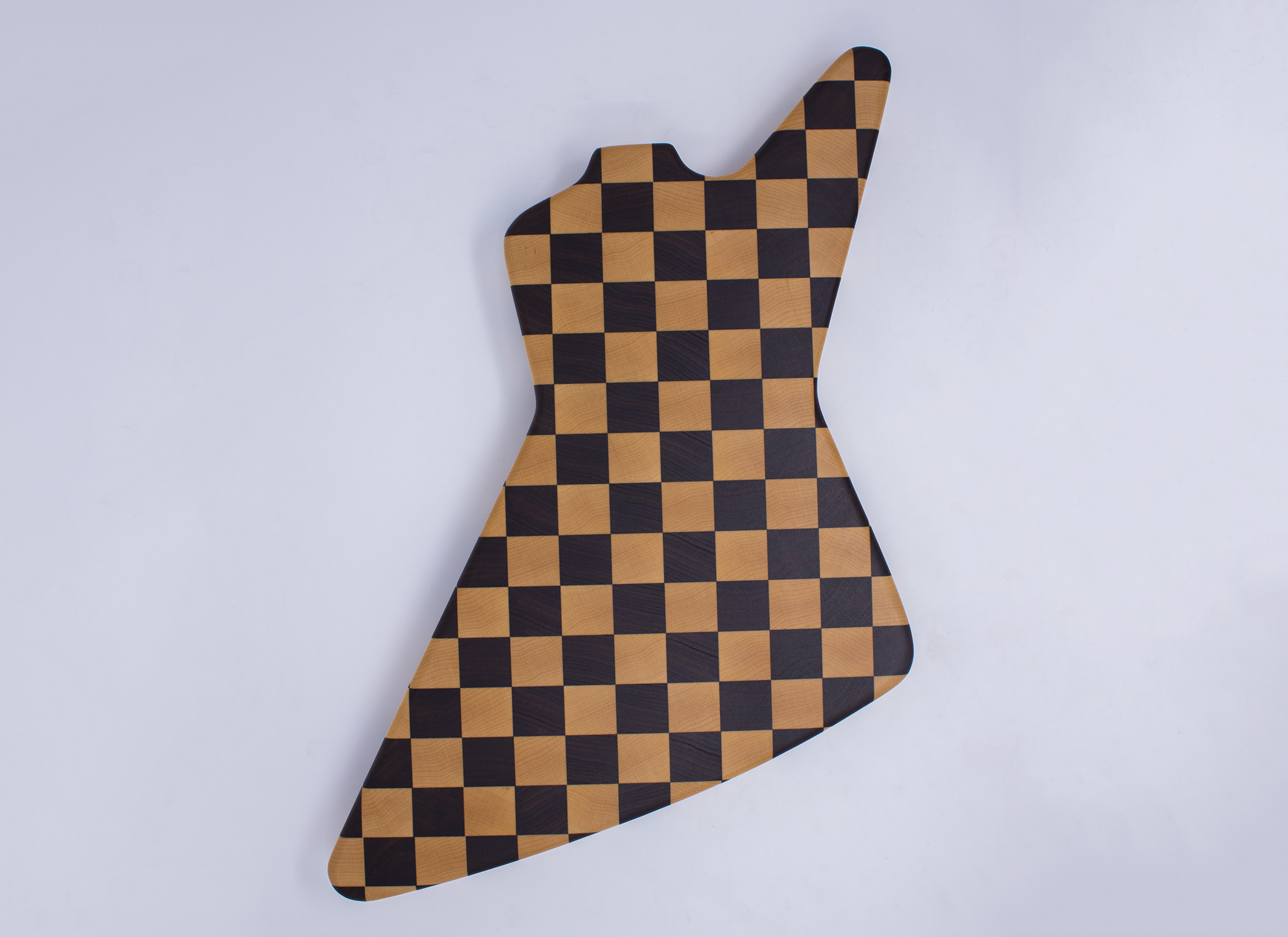 Cheap Trick Guitar End Grain Cutting Board - Walnut and Maple