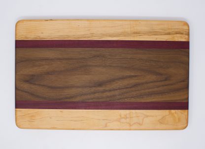 Walnut with Purple Stripes and Maple Edges Cutting Board - Image 2