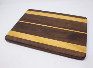 Walnut with Yellow Stripes Cutting Board