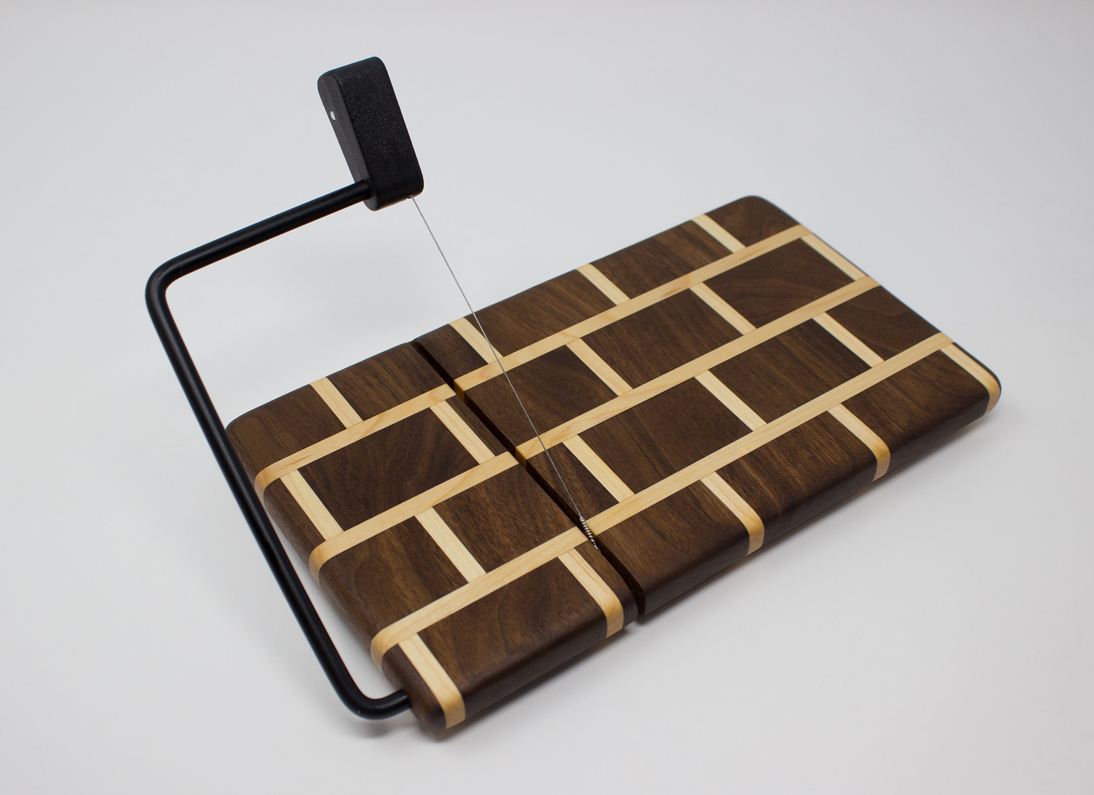 Brick Pattern Cheese Slicer - Walnut and Maple