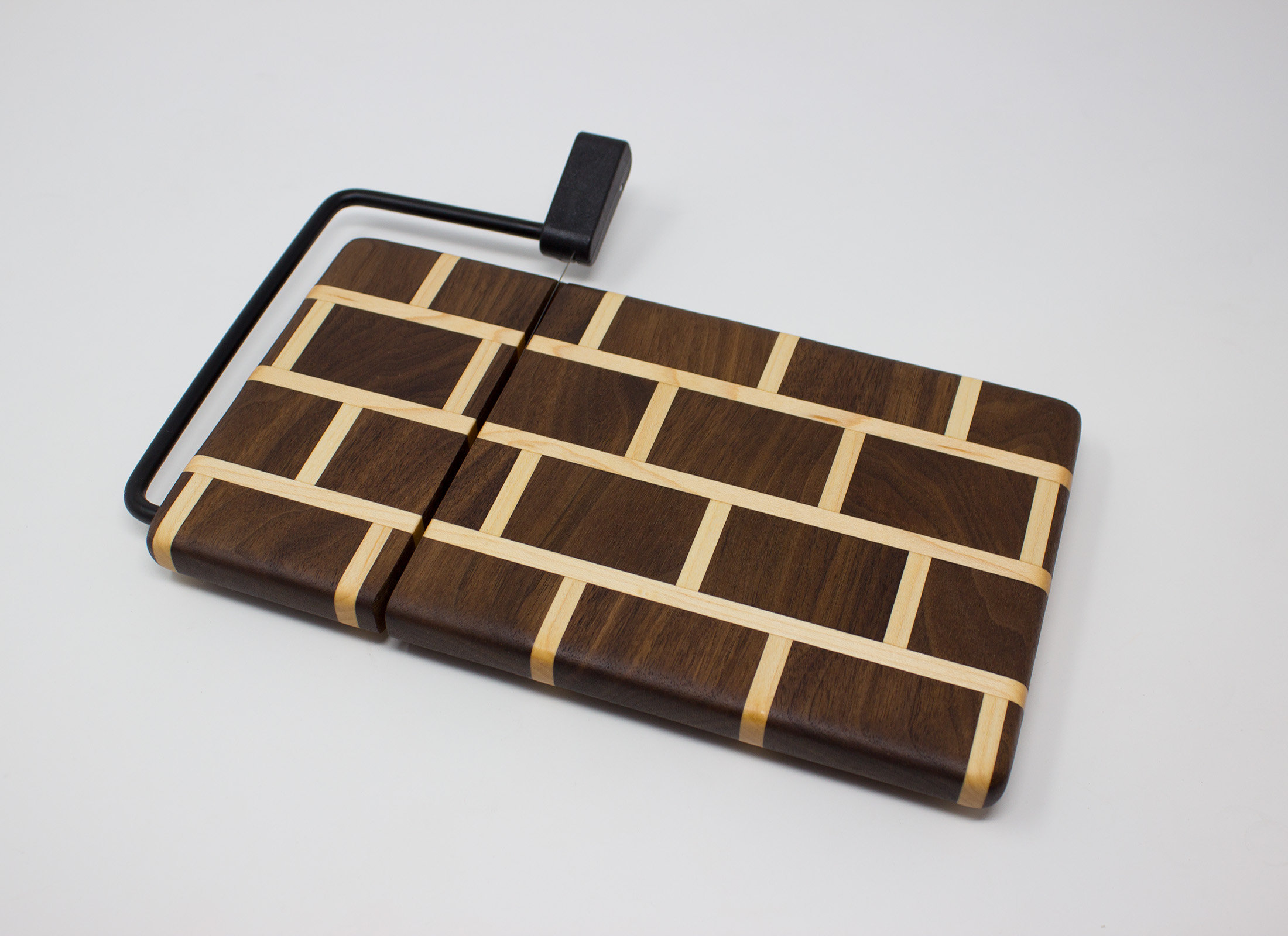 Brick Pattern Cheese Slicer - Walnut and Maple