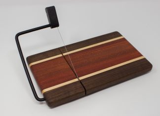 Walnut Edges with Orange Middle and White Stripes