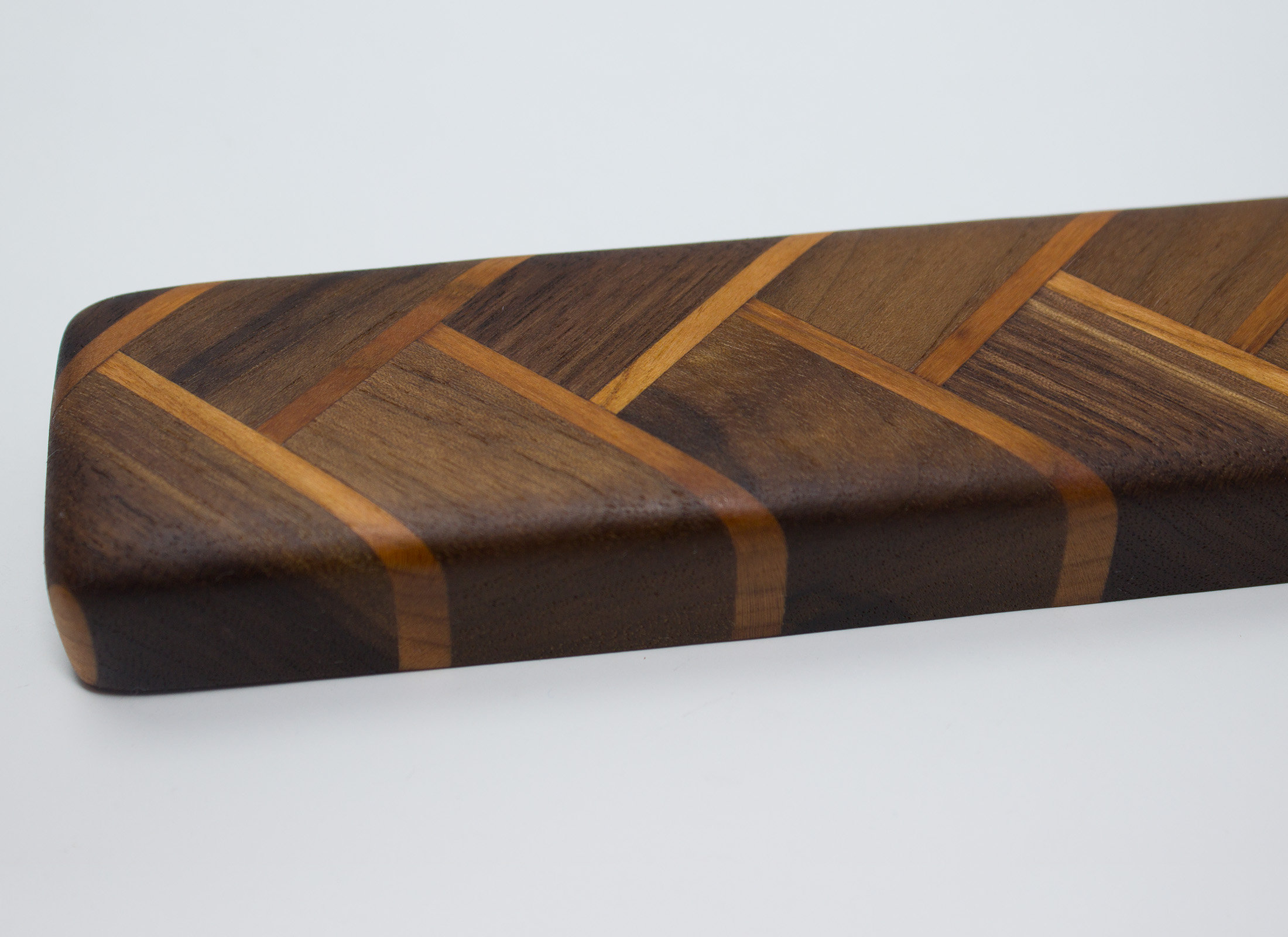 Herringbone Wood Magnetic Knife Holder - Walnut and Cherry