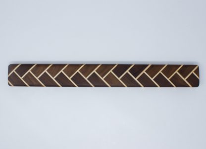 Herringbone Wood Magnetic Knife Holder - Walnut and Maple - Image 2