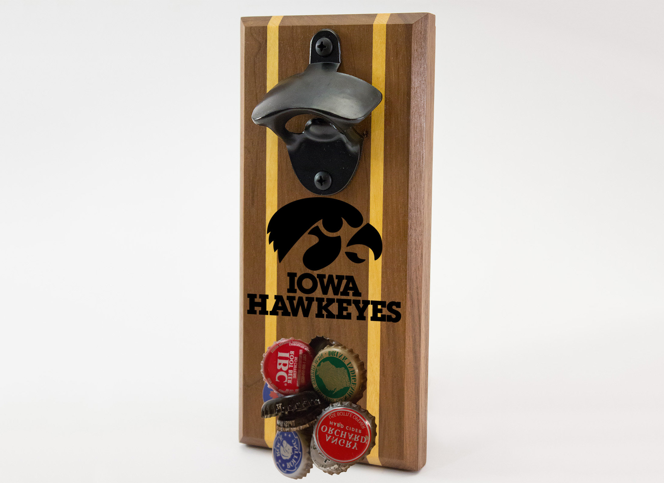 Iowa Koozie Holder With Magnetic Bottle Opener 