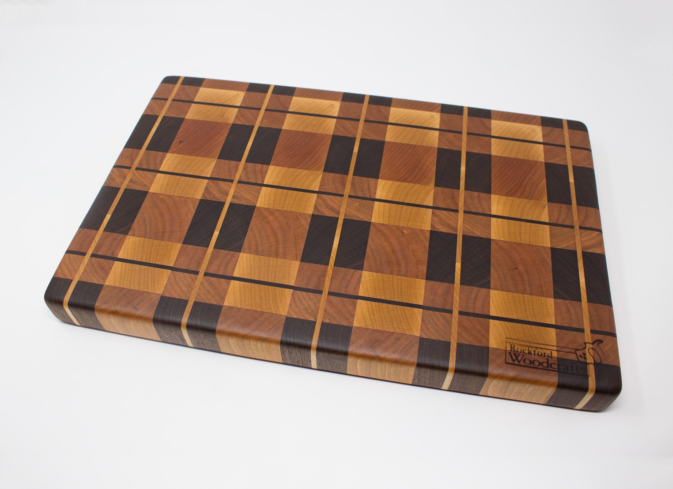 Plaid End Grain Cutting Board - Maple, Walnut and Cherry