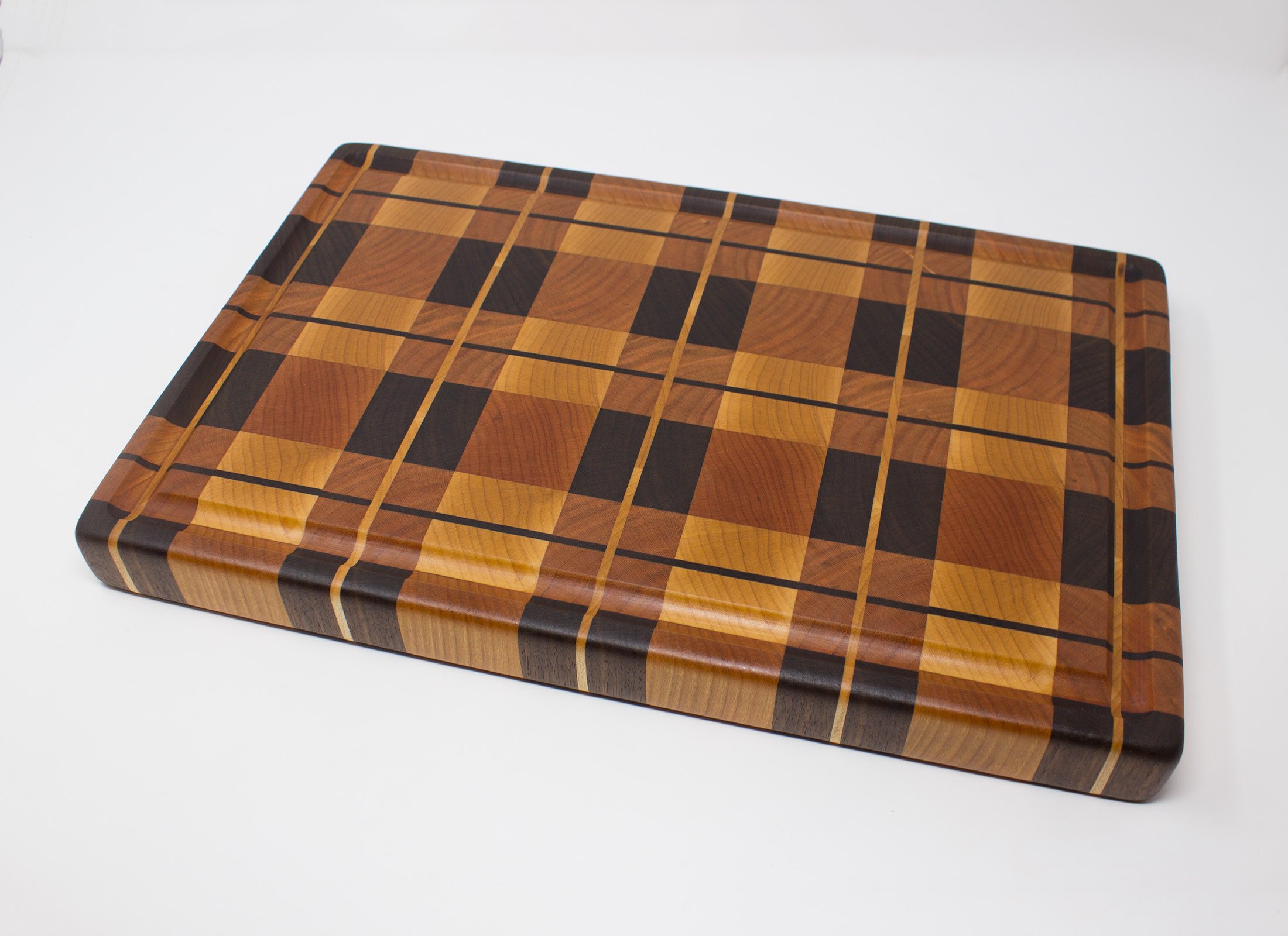 Plaid End Grain Cutting Board - Maple, Walnut and Cherry