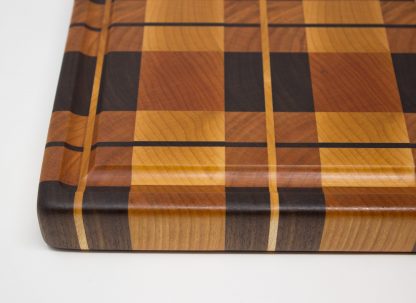 Plaid End Grain Cutting Board - Maple, Walnut and Cherry - Image 3