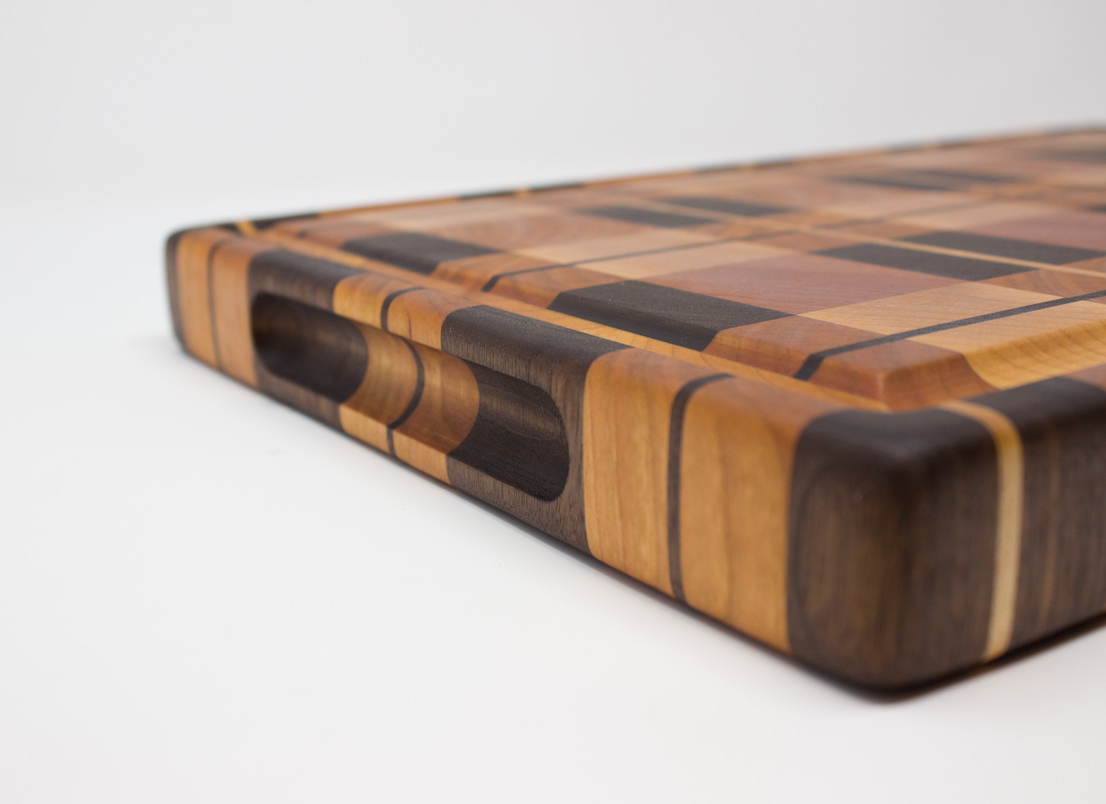 Plaid End Grain Cutting Board - Maple, Walnut and Cherry